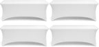 Stretch Spandex Table Covers 6FT, Pack of 4 Fitted Tablecloths for Rectangle Tables, Stretchy Wrinkle Resistant