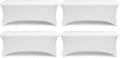 Stretch Spandex Table Covers 8FT, Pack of 4 Fitted Tablecloths for Rectangle Tables, Stretchy Wrinkle Resistant