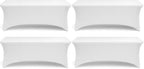 Stretch Spandex Table Covers 8FT, Pack of 4 Fitted Tablecloths for Rectangle Tables, Stretchy Wrinkle Resistant