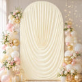 Stretchy Arch Backdrop Cover 7.2ft, Draped Arched Covers, Beige in 7.2ft in Beige