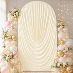 Stretchy Arch Backdrop Cover 7.2ft, Draped Arched Covers, Beige in 7.2ft in Beige