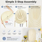 Stretchy Arch Backdrop Cover 7.2ft, Draped Arched Covers, Beige in 7.2ft in Beige, alternate view 5