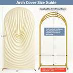 Stretchy Arch Backdrop Cover 7.2ft, Draped Arched Covers, Beige in 7.2ft in Beige, alternate view 6