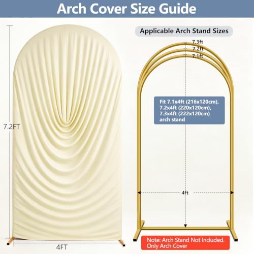 Stretchy Arch Backdrop Cover 7.2ft, Draped Arched Covers, Beige in 7.2ft in Beige, alternate view 6