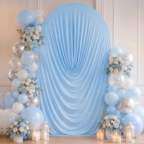 Stretchy Arch Backdrop Cover 7.2ft, Draped Arched Covers, Blue in 7.2ft in Blue