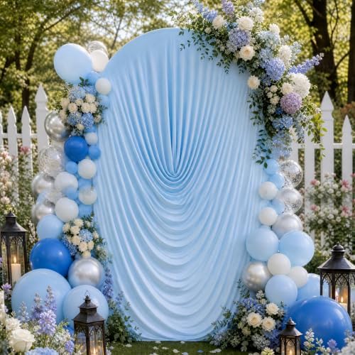 Stretchy Arch Backdrop Cover 7.2ft, Draped Arched Covers, Blue in 7.2ft in Blue, alternate view 2