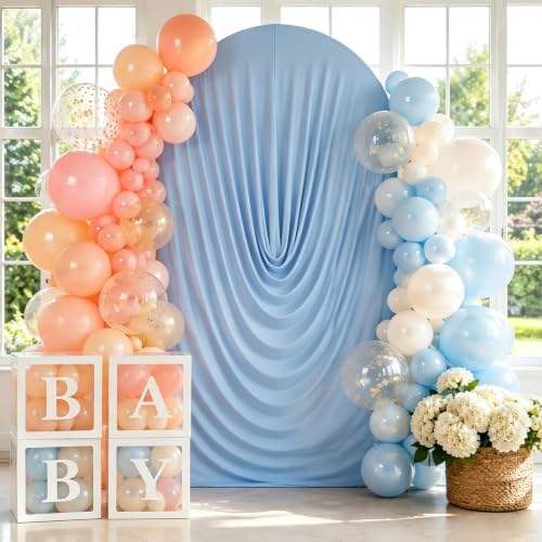 Stretchy Arch Backdrop Cover 7.2ft, Draped Arched Covers, Blue in 7.2ft in Blue, alternate view 3