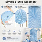 Stretchy Arch Backdrop Cover 7.2ft, Draped Arched Covers, Blue in 7.2ft in Blue, alternate view 5