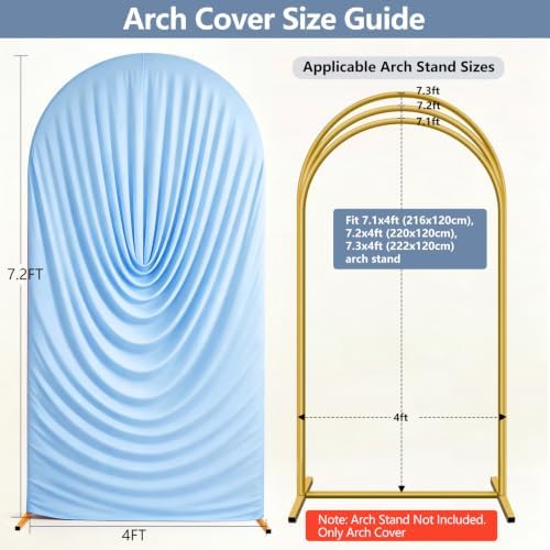 Stretchy Arch Backdrop Cover 7.2ft, Draped Arched Covers, Blue in 7.2ft in Blue, alternate view 6