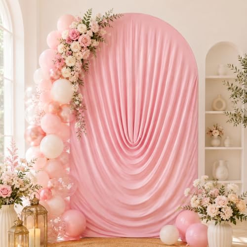 Stretchy Arch Backdrop Cover 7.2ft, Draped Arched Covers, Pink in 7.2ft in Pink