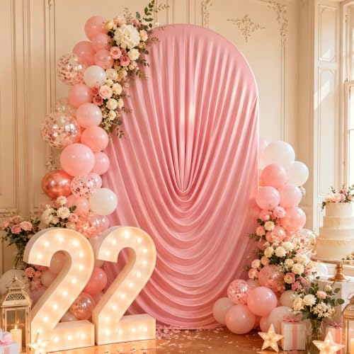 Stretchy Arch Backdrop Cover 7.2ft, Draped Arched Covers, Pink in 7.2ft in Pink, alternate view 2