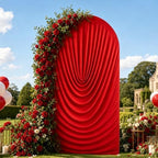 Stretchy Arch Backdrop Cover 7.2ft, Draped Arched Covers, Red in 7.2ft in Red, alternate view 3