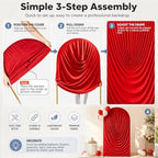Stretchy Arch Backdrop Cover 7.2ft, Draped Arched Covers, Red in 7.2ft in Red, alternate view 5