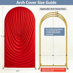 Stretchy Arch Backdrop Cover 7.2ft, Draped Arched Covers, Red in 7.2ft in Red, alternate view 7