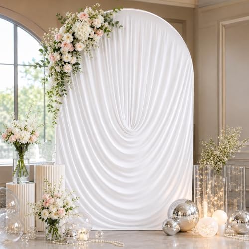 Stretchy Arch Backdrop Cover 7.2ft, Draped Arched Covers, White in 7.2ft in White