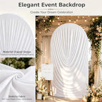 Stretchy Arch Backdrop Cover 7.2ft, Draped Arched Covers, White in 7.2ft in White, alternate view 3