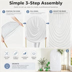 Stretchy Arch Backdrop Cover 7.2ft, Draped Arched Covers, White in 7.2ft in White, alternate view 4
