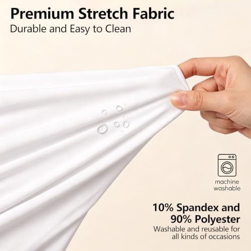 Stretchy Arch Backdrop Cover 7.2ft, Draped Arched Covers, White in 7.2ft in White, alternate view 5