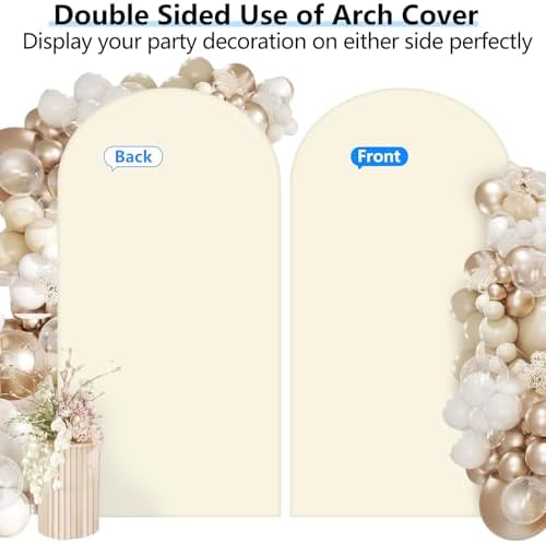 Stretchy Arch Backdrop Cover, Beige, 6ft, Wrinkle Free, Cream in 6x2.6 ft (HxW) in Beige, alternate view 5