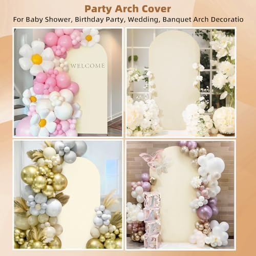 Stretchy Arch Backdrop Cover, Beige, 6ft, Wrinkle Free, Cream in 6x2.6 ft (HxW) in Beige, alternate view 7