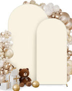 Stretchy Arch Backdrop Cover, Beige, 7.2ft, 6ft, Set of 2 in Beige