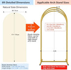Stretchy Arch Backdrop Cover, Beige, 7.2ft, 6ft, Set of 2 in Beige, alternate view 3