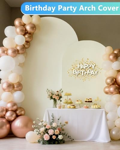 Stretchy Arch Backdrop Cover, Beige, 7.2ft, 6ft, Set of 2 in Beige, alternate view 4