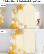 Stretchy Arch Backdrop Cover, Beige, 7.2ft, 6ft, Set of 2 in Beige, alternate view 6