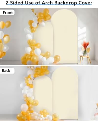 Stretchy Arch Backdrop Cover, Beige, 7.2ft, 6ft, Set of 2 in Beige, alternate view 6