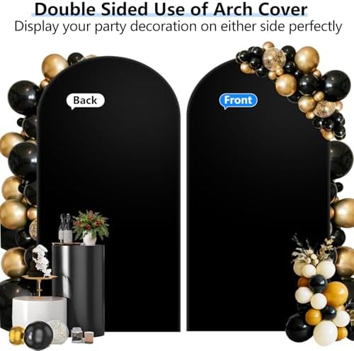 Stretchy Arch Backdrop Cover, Black, 7.2 ft in 7.2x4 ft (HxW) in Black, alternate view 5