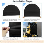 Stretchy Arch Backdrop Cover, Black, 7.2 ft in 7.2x4 ft (HxW) in Black, alternate view 6