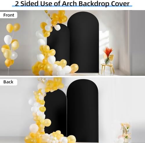 Stretchy Arch Backdrop Cover, Black, 7.2ft, 6ft, Set of 2 in Black, alternate view 6