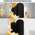 Stretchy Arch Backdrop Cover, Black, 7.2ft, 6ft, Set of 2 in Black, alternate view 6