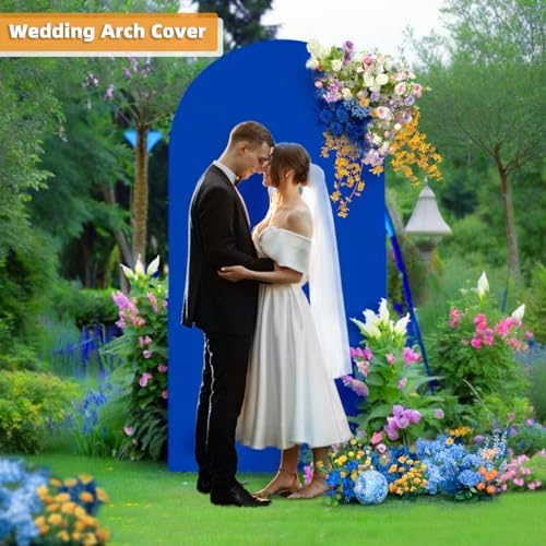 Stretchy Arch Backdrop Cover, Royal Blue, 7.2ft, Wrinkle Free in 7.2x4 ft (HxW) in Royal Blue, alternate view 3