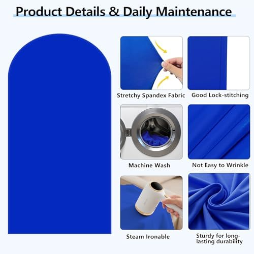 Stretchy Arch Backdrop Cover, Royal Blue, 7.2ft, Wrinkle Free in 7.2x4 ft (HxW) in Royal Blue, alternate view 4