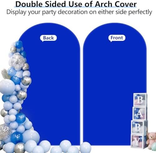 Stretchy Arch Backdrop Cover, Royal Blue, 7.2ft, Wrinkle Free in 7.2x4 ft (HxW) in Royal Blue, alternate view 5