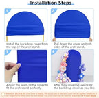 Stretchy Arch Backdrop Cover, Royal Blue, 7.2ft, Wrinkle Free in 7.2x4 ft (HxW) in Royal Blue, alternate view 6