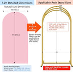 Stretchy Arch Backdrop Cover Set, Pink, 7.2ft and 6ft in Pink, alternate view 2