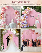 Stretchy Arch Backdrop Cover Set, Pink, 7.2ft and 6ft in Pink, alternate view 4