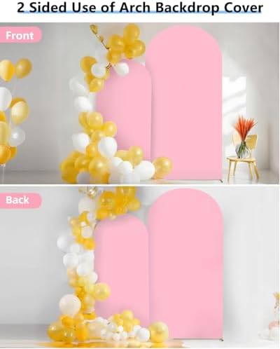 Stretchy Arch Backdrop Cover Set, Pink, 7.2ft and 6ft in Pink, alternate view 5