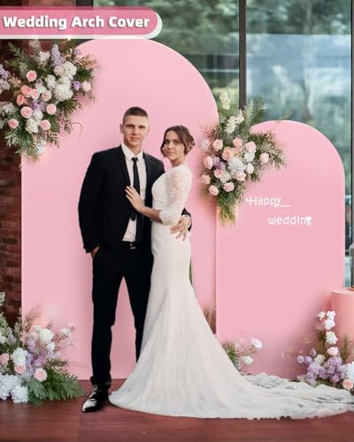 Stretchy Arch Backdrop Cover Set, Pink, 7.2ft and 6ft in Pink, alternate view 7