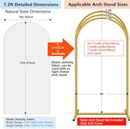 Stretchy Arch Backdrop Cover Set, White, 7.2ft, 6ft, Set of 2 in White, alternate view 2