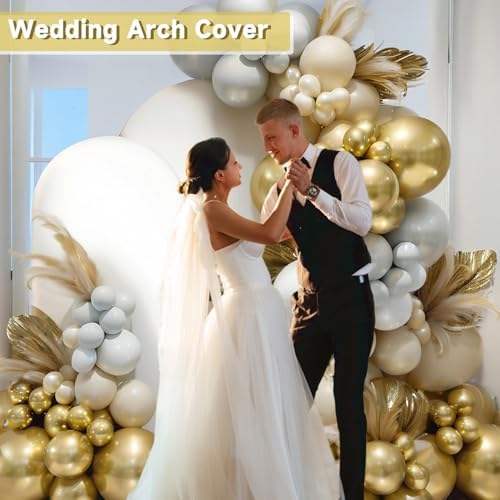 Stretchy Arch Backdrop Cover Set, White, 7.2ft, 6ft, Set of 2 in White, alternate view 4