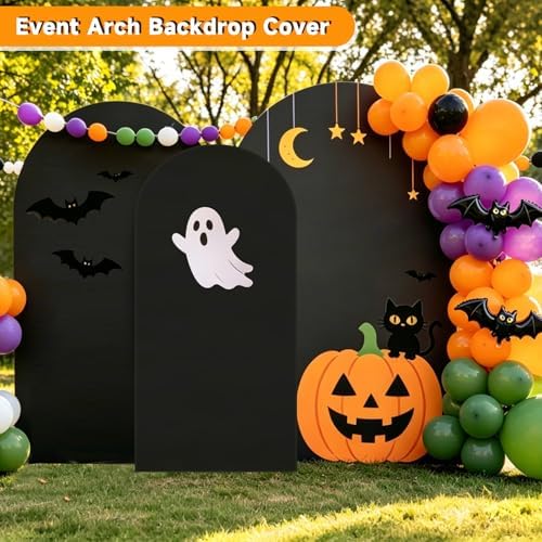 Stretchy Black Arch Backdrop Cover Set of 3-7.2ft, 6.6ft, 6ft, alternate view 6