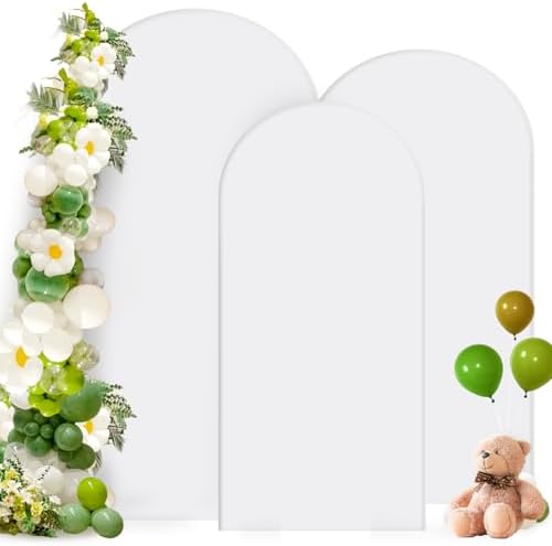 Stretchy White Arch Backdrop Cover Set of 3-7.2ft, 6.6ft, 6ft