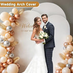 Stretchy White Arch Backdrop Cover Set of 3-7.2ft, 6.6ft, 6ft, alternate view 2