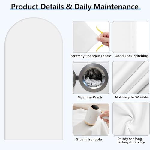 Stretchy White Arch Backdrop Cover Set of 3-7.2ft, 6.6ft, 6ft, alternate view 5