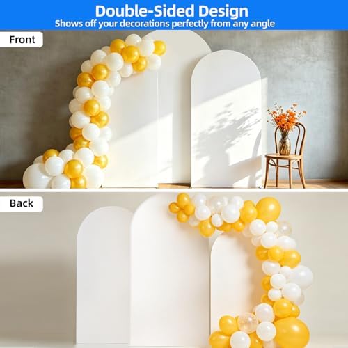Stretchy White Arch Backdrop Cover Set of 3-7.2ft, 6.6ft, 6ft, alternate view 7