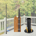 String Light Pole 8 FT Adjustable, 1 Pack Heavy Duty 1.5" Rustproof Metal Mounting Pole for Deck, Fence, Patio