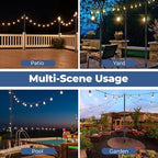 String Light Pole 8 FT Adjustable, 1 Pack Heavy Duty 1.5" Rustproof Metal Mounting Pole for Deck, Fence, Patio, alternate